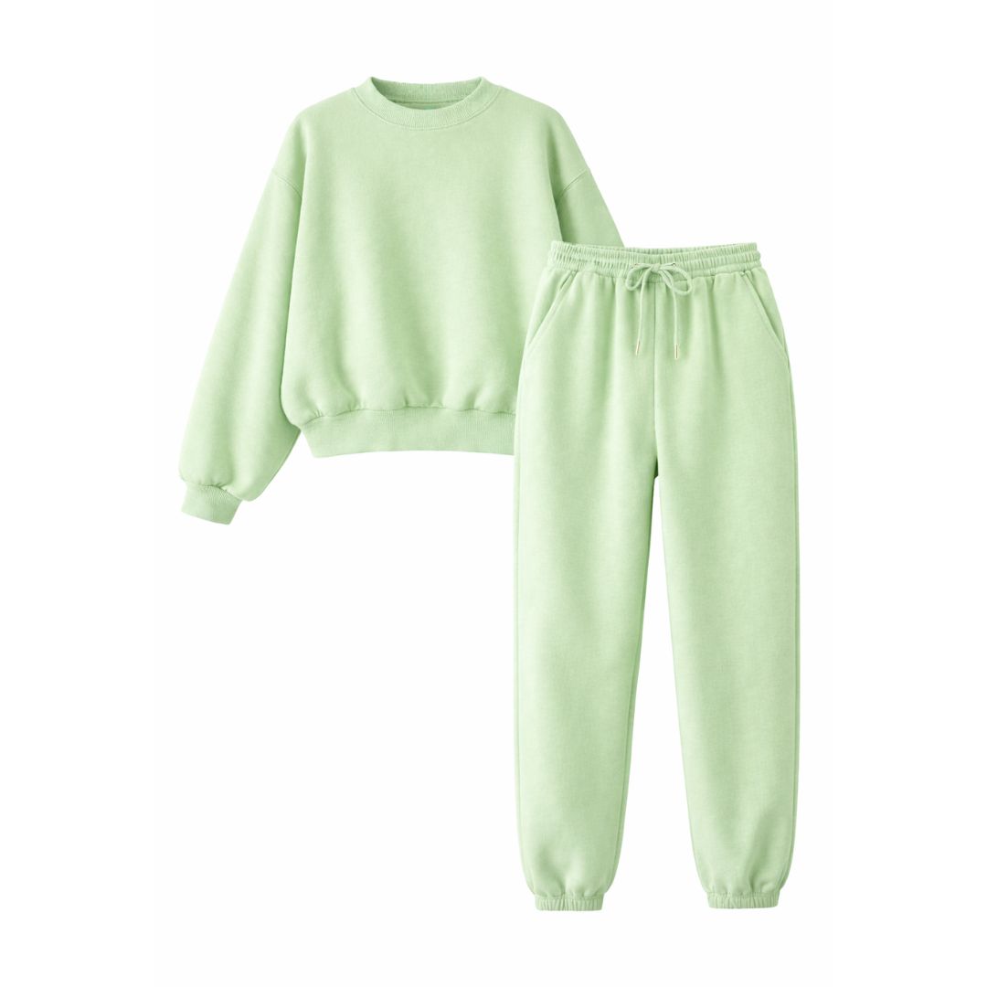 Minimalist Cotton Blend Joggers and Sweatshirt Set