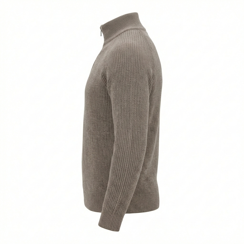 Men's Ribbed Knit Half-Zip Jumper